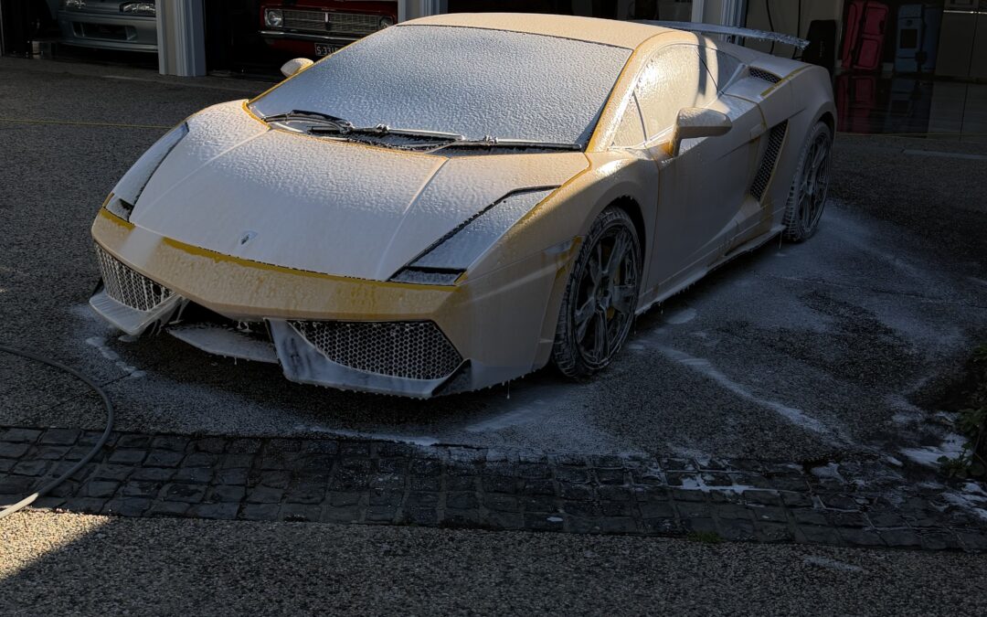 Yellow lamborghini detailed by pearl detailing